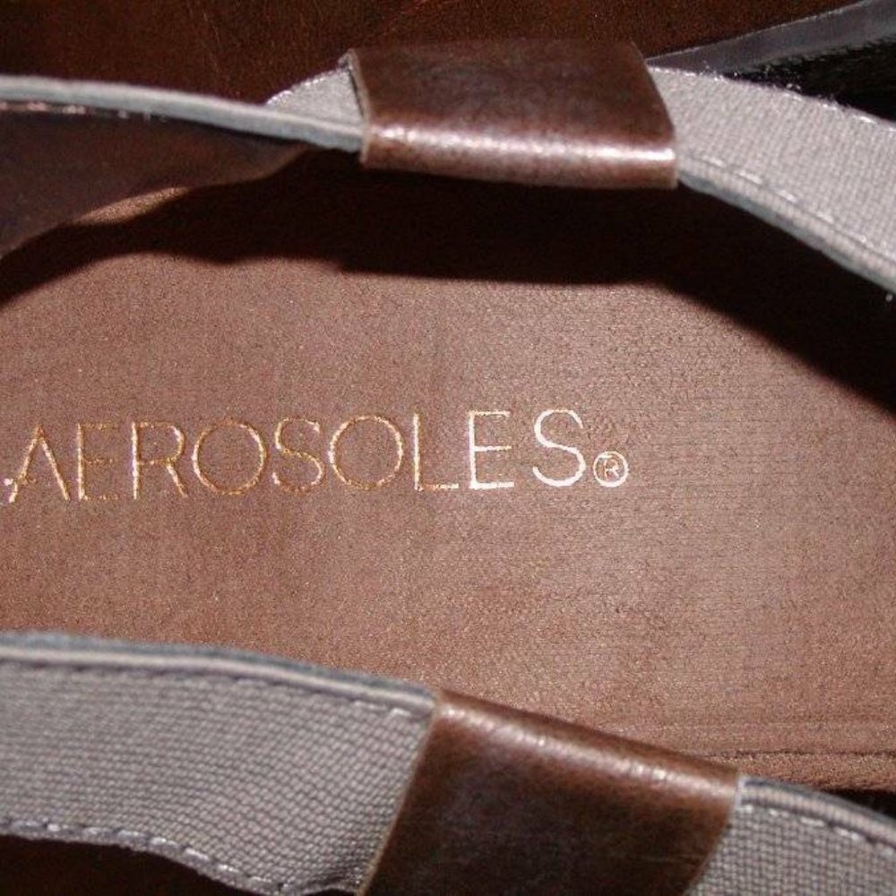 AEROSOLES WOMENS STRETCH STRAP SANDALS WEDGE SZ 8.5 EUC! - Picture 5 of 7